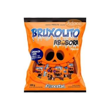 Imagem de Pirulito Bruxolito Abóbora Tatuagem Língua Pacote C/50unid - 500g