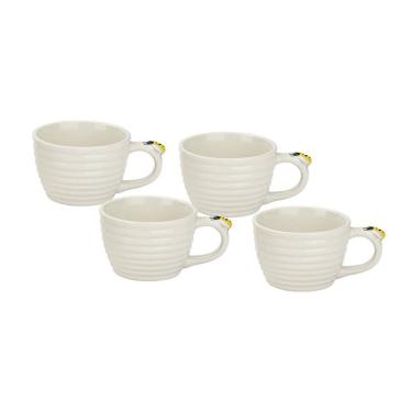 Imagem de Conjunto de Xícaras para Chá Bee para Chá em Porcelana 4 Peças 230ML Branco Hauskraft
