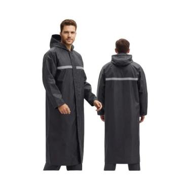 Imagem de Poncho De Chuva Preto Impermeável Para Adultos Com Capuz, Durável Em P