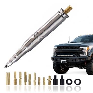 Imagem de Antena de carro com padrão espiral, aparência recém-projetada, substituição de antena Bullet adequada para Ford F150 F250 F350 RAM 1500 2501 GMC Denali Chevy Pick-up