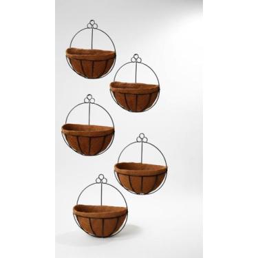 Imagem de Kit 3 Meio Vaso Parede Fibra De Coco Meia Lua 30cm - Congratulations S
