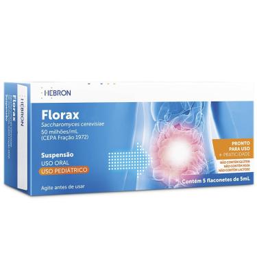 Imagem de Probiótico Florax Pediátrico 5 flaconetes de 5ml Hebron 5 Flaconetes