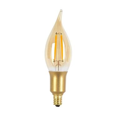 Imagem de Globe Electric Lâmpada de LED regulável vintage Edison Candelabro branco macio equivalente 40W (2200K), base E12, 200 lúmens 73191, 1 pacote, amarelo