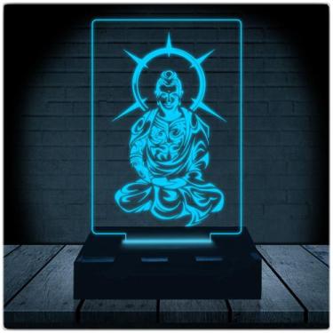 Imagem de Luminária Led Abajur  3D  Buda - Rb Criações