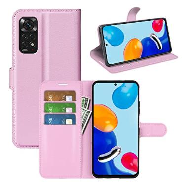 Imagem de Capa Capinha Carteira Para Redmi Note 11 e Note 11s De Tela 6.43 Case Couro Premium (Rosa)