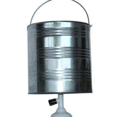 Imagem de Chuveiro Balde Galvanizado Portatil 16Lt Pesca Camping Obras