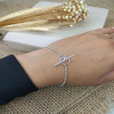Imagem de Pulseira Bolinhas Fecho Encaixe Prata925