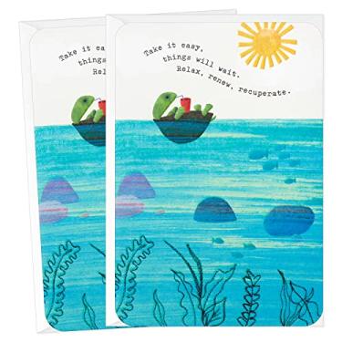 Imagem de Hallmark Pacote com 2 cartas de incentivo Get Well Soon, (Tartaruga flutuante)