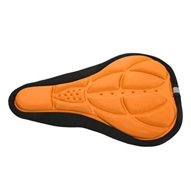 Imagem de Capa de assento de bicicleta esponja, capa de assento de bicicleta de bicicleta DIY Concabo convexa de cor brilhante Laranja