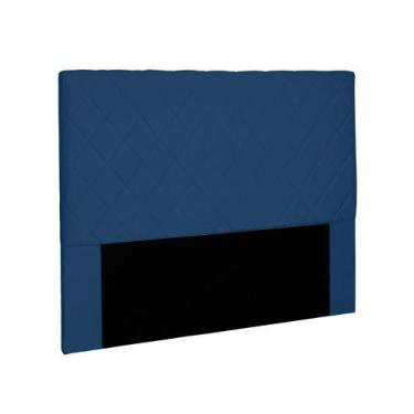 Imagem de Cabeceira Dubai Para Cama Box Queen 160 Cm Suede Azul Marinho - D'ross