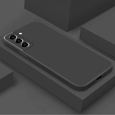 Imagem de Capa de silicone líquido para Samsung Galaxy S21 S22 Ultra S8 S9 S10 Nota 8 9 10 20 Plus A51 A52 Capa à prova de choque TPU, preta, para S20 Plus