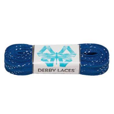 Imagem de Renda de skate encerada Derby Laces Azul 244 cm para Roller Derby, Hóquei e patins de gelo e botas