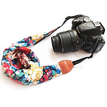 Imagem de Alça de ombro com gola de câmera, alças de câmera macias de couro vintage para mulheres/homens para DSLR/SLR/Nikon/Canon/Sony/Olympus/Samsung/Pentax, Scarf Red