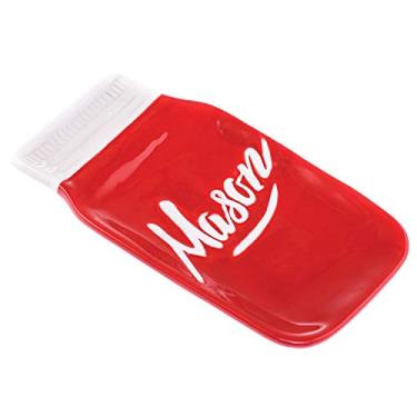 Imagem de Pote de cerâmica Mason descanso de colher – Decoração de cozinha de fazenda – Seguro para lava-louças e micro-ondas – utensílio de cozinha e coletor de acessórios para servir refeições – Acessório para casa retrô e vintage da Goodscious ..., Vermelho