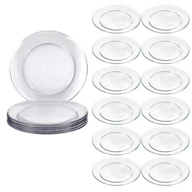 Imagem de Jogo 12 Pratos 26cm Redondo Raso Gourmet Refeição Duralex