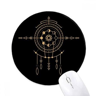 Imagem de DIYthinker Padrão Totem Geometria Círculo Alienígena Mouse Pad Desktop Escritório Tapete Redondo para Computador