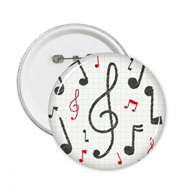 Imagem de Combinação de notação musical padrão colorido pinos redondos crachá botão emblema acessório decoração 5 peças