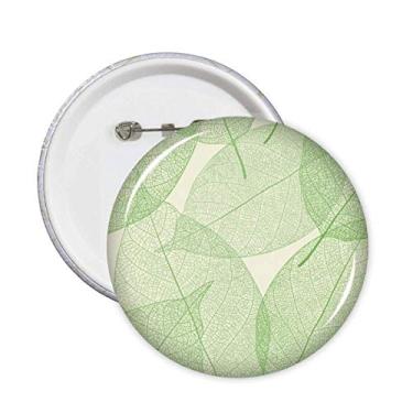 Imagem de Ilustração de folhas verdes brancas padrão pinos crachá botão emblema acessório decoração 5 peças