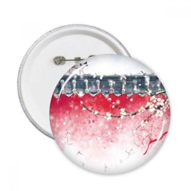 Imagem de Exploration for Snow Chinese Aquarela Redonda Broche Emblema Botão Decoração 5 peças