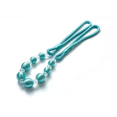Imagem de Laços de cortina de cristal simples prendedores de cortina simples não perfurados, aqua, 1 peça