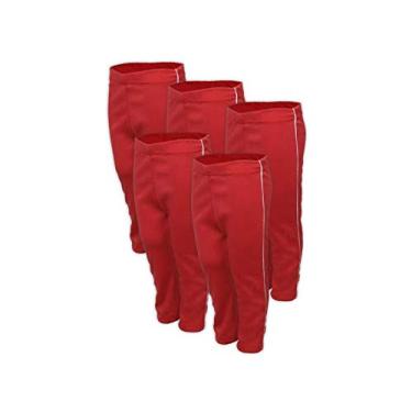 Imagem de Kit 5 Calça Helanca Infantil Vermelho Tamanho 06