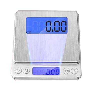 Imagem de balanças de alimentos balanças eletrônicas para cozimento de cozinha, display lcd iluminado de aço inoxidável, função de 4 botões/pcs