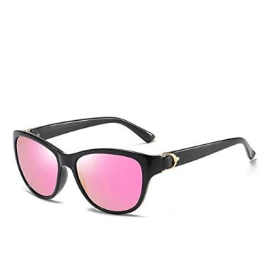 Imagem de Óculos de Sol Feminino Aoron Luxuoso Com case Uv400 (Black Pink)