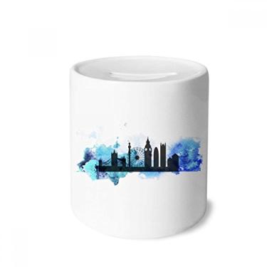 Imagem de DIYthinker Caixa de moedas de cerâmica com contorno da ponte da Torre de Londres, porta-moedas