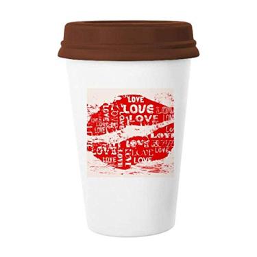 Imagem de Palavra-chave do Dia dos Namorados Caneca de café Copo de cerâmica Copo de cerâmica