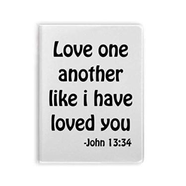 Imagem de Caderno de anotações com citações cristãs Love One Another com capa de goma
