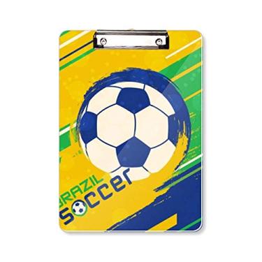 Imagem de Prancheta de futebol americano esportivo Brasil, pasta, bloco de notas A4