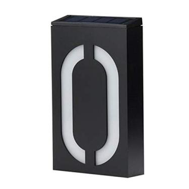 Imagem de Lâmpada de parede flutuante 3D de 17,8 cm com número de placa solar de 0 a 9 LEDs para endereço de rua, estrada, porta para casa, ao ar livre, com bateria, à prova d'água, liga automaticamente ao anoitecer