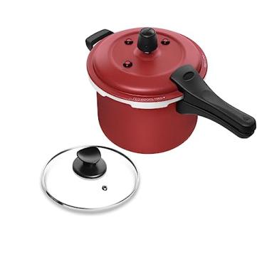 Imagem de Panela de Pressão Patolux Fecho Externo 5,0 Litros Antiaderente Vermelho Com Tampa Extra