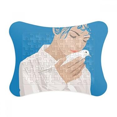 Imagem de Blue Peace Girl – Moldura de quebra-cabeça com estampa anti-guerra