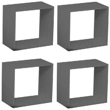 Imagem de Kit Quarto Infantil 4 Nichos Cubo Vitra Kit Cubos Baby Espresso Móveis Preto