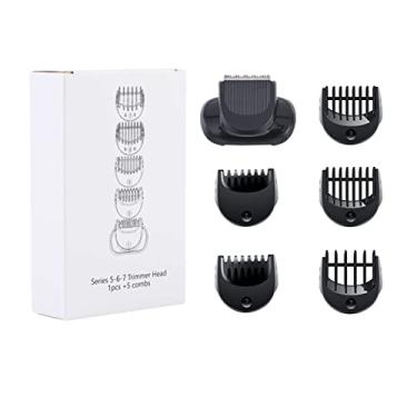 Imagem de Yuhaever Braun séries 5, 6 e 7 Aparador de Barba Compatível + 5 Peças de Acessório de Corte Pente para Barbeadores Elétricos Preto para Homens com Barba