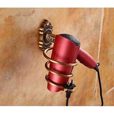 Imagem de Acessórios para banheiro Conjunto de ferramentas de alumínio esculpido antigo dobrável para toalhas / lenços de papel Prateleira de canto Suporte para escova de vaso sanitário, suporte para secador de cabelo