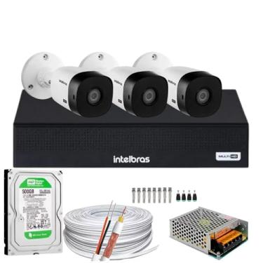 Imagem de Kit Cftv 3 Cameras Full Hd Vhl 1220 Dvr Intelbras 3004c 5x1