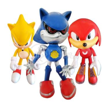 Imagem de Kit Brinquedo 3 Bonecos Metal, Super Sonic 16Cm