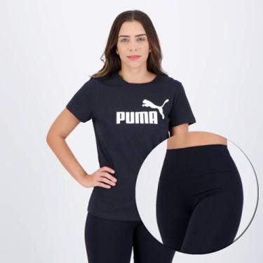 Imagem de Conjunto Puma Camiseta + Calça Legging Costa Rica Preto - Kits