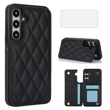 Imagem de Asuwish Capa de telefone para Samsung Galaxy S24 Plus S24+ 5G capa carteira com protetor de tela de vidro temperado e suporte de cartão RFID de couro acessórios para celular S24plus 24S + S 24 24+