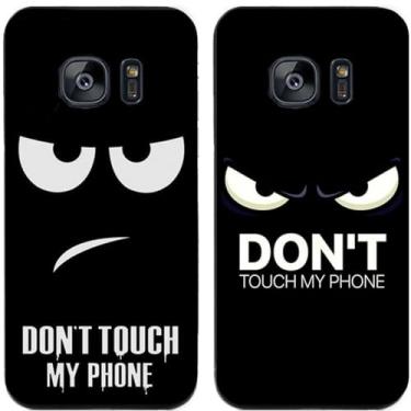 Imagem de 2 peças Don't Touch My Phone impresso TPU gel silicone capa de telefone traseira para Samsung Galaxy (Galaxy S7)