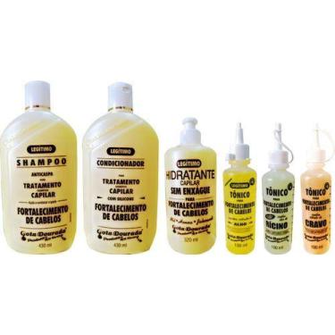 Imagem de Gota Dourada Kit Shampoo+Condicionador+ Hidratante+Tonicos ( Alho, Ric