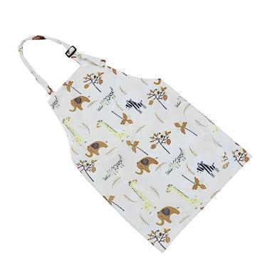 Imagem de Avental infantil 3 peças, avental estampado infantil para churrasco, poliéster branco (poliéster), materiais de cozimento, overol para niño/642