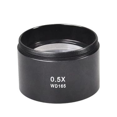Imagem de Lente de microscópio de objetos auxiliares 0,5X WD165 para lente de vidro Barlow com zoom estéreo trinocular