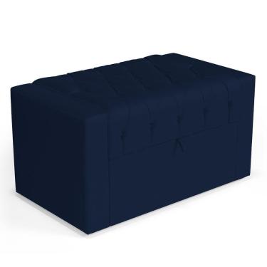 Imagem de Calçadeira Báu Solteiro Atena 90cm Capitonê Suede Azul Marinho - Desk Design