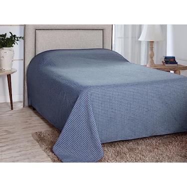Imagem de Colcha Cama De Casal Padrão Piquet Cobre Leito 2 M X 2,20 M (Marinho)