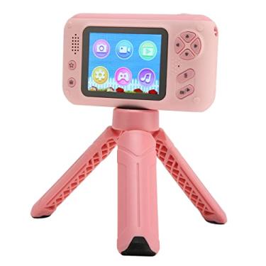 Imagem de Câmera infantil, Tela colorida IPS de 2,4 polegadas Câmera de vídeo digital portátil com tripé, Reversível 180° na frente e atrás Mini câmera de brinquedo com foto e vídeo MP3