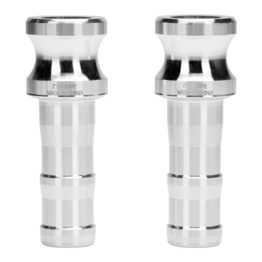 Imagem de DERPIPE Alumínio PartE Camlock Fitting - 2,54 cm trava de came macho x 2,54 cm tipo de haste de mangueira tipo E adaptador de desconexão rápida (pacote com 2)