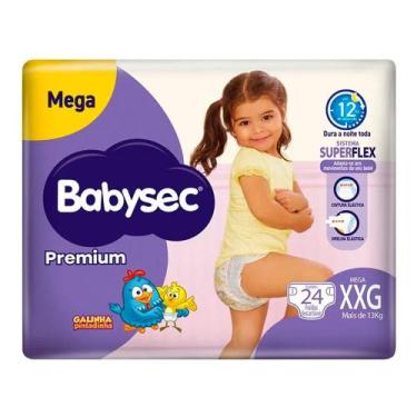 Imagem de Fralda Babysec Premium Tamanho XXG com 24 Fraldas Descartáveis, 24, XX